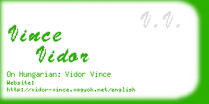 vince vidor business card